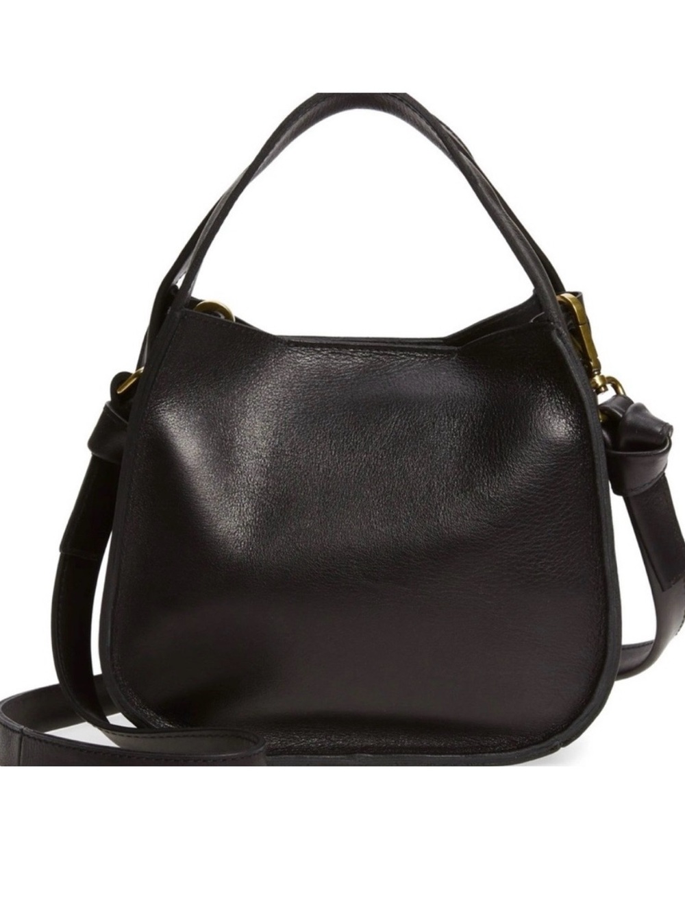 Madewell Black Leather Sydney Shoulder Bag